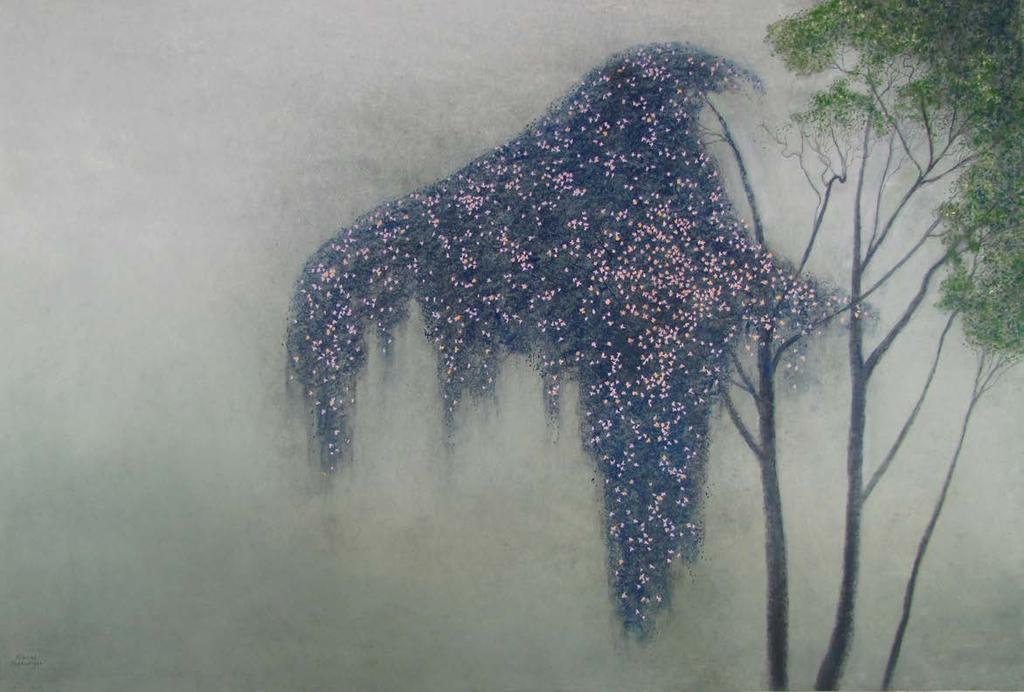Richard Cartwright (left) The Clematis, 2018 pastel, 40 x 60 inches, 101 x
