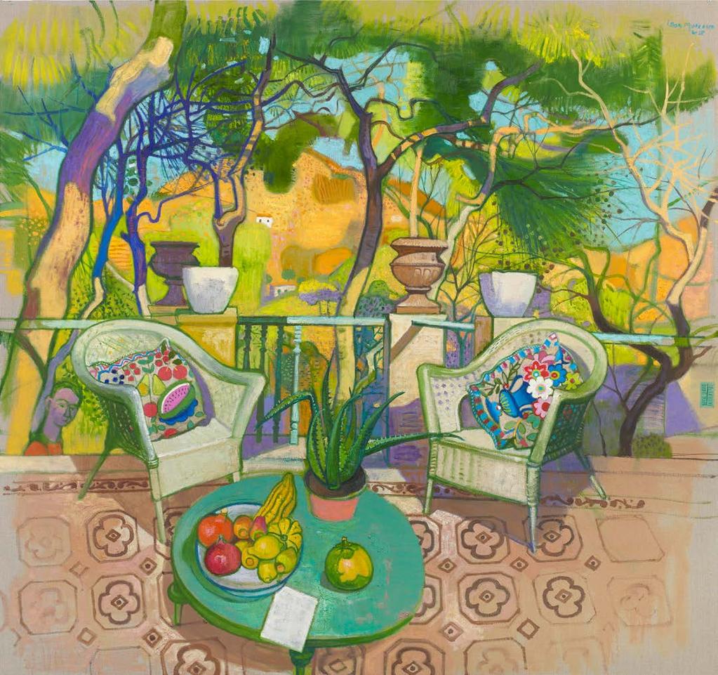Leon Morrocco (right) On the Terrace with Fruit and Plant, Syros,