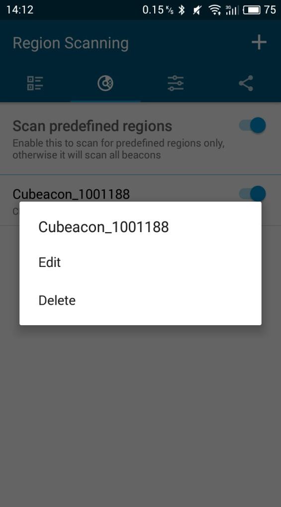 EDIT AND DELETE REGION SCANNING Touch and hold the Region that you want You can