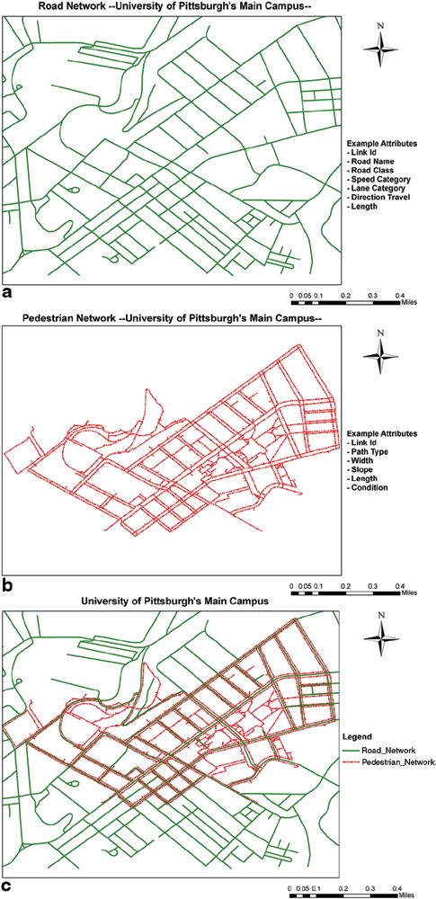 2.2 Technologies 27 Fig. 2.4 Road and sidewalk networks within the University of Pittsburgh s main campus.