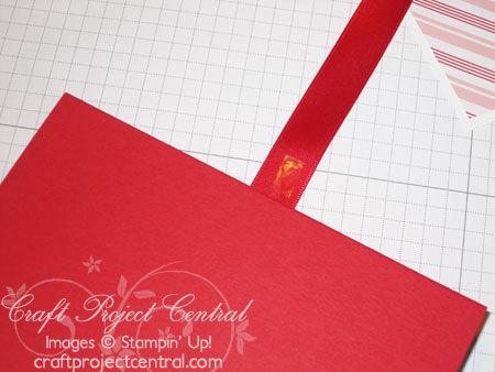 Adhere this piece using Sticky Strip (on the sides only), to the inside of the lid to form your gift card pocket.