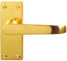 Architectural Brass ARRONE AR500 Series (Victorian Straight Lever Style) Lever on Type Rectangular Plate (Sprung) 120x42mm face fix short plate 155x42mm face fix long plate Short Plate: Latch &