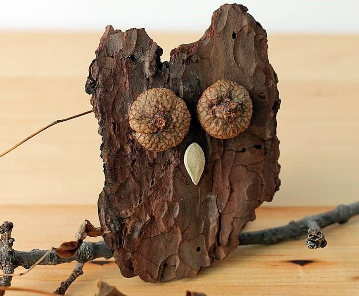 ! Children need to select natural materials to make a sculpture.