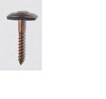 Tapping screws A stainless steel coppery with sealing washer Tapping screws AUBURN ideal for the installation of copper gutters and flashings. Body in stainless steel A.