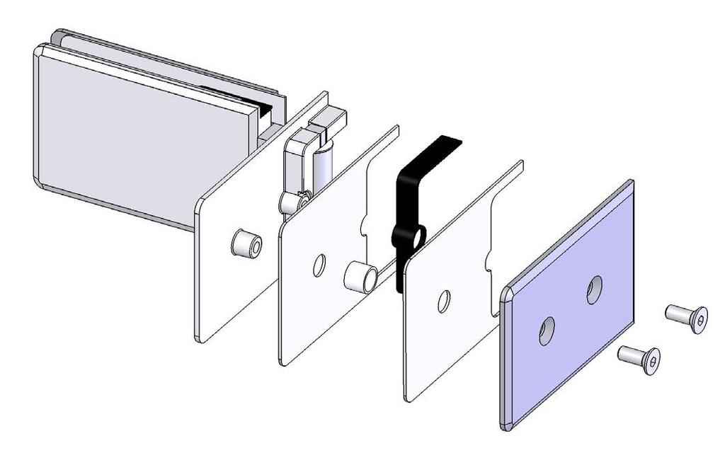 . Prior to fitting the Hinge Assemblies ensure that 2 Bottom Packers are placed between the Hinge and the bottom of the