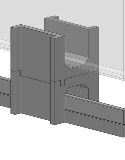Carefully lift the Door Glass onto the Red Door Setting Blocks using the Handle for support.