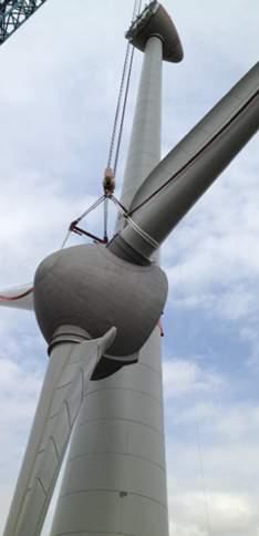 turbine & blades up to 150 meter height to be positioned in one lift.