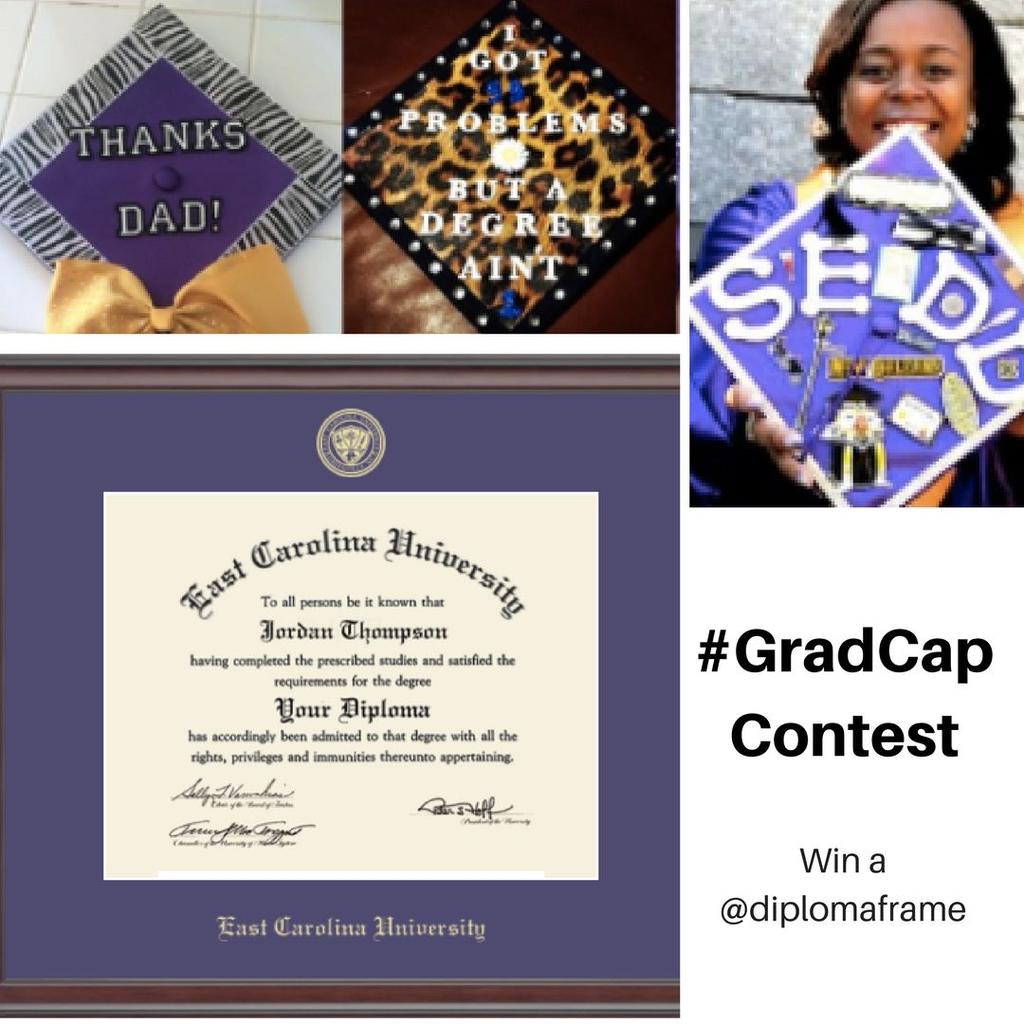 Grad Cap Promotion Posts: Suggested Image - Grad Cap Promo: Are you running a promotion with a diploma as the prize? Show a picture of the frame to create excitement!