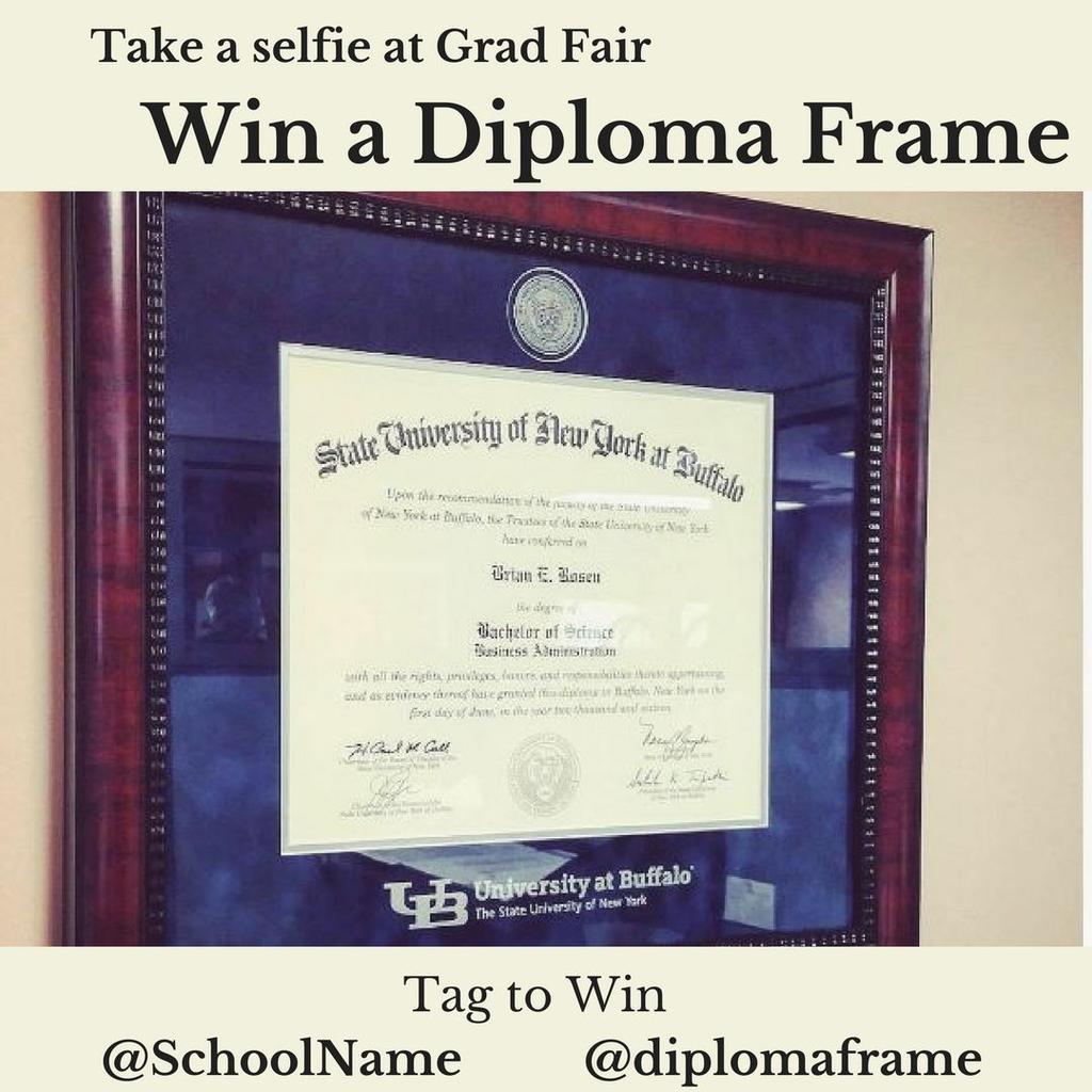 Twitter: 1. #GradFair is 1 week away! Get all your graduation supplies here, from @diplomaframe to cap & gown (insert bookstore grad fair info and/or link) 2.