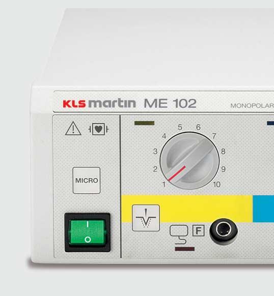 SAFETY WITH SYSTEM: KLS Martin ME 102 KLS Martin ME 102 HF Surgical Unit MICRO function The MICRO function key of the KLS Martin ME 102 reduces output power to about one third.