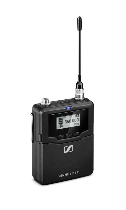 1/5 FEATURES Digital, lightweight and rugged high performance body pack with a wide selection of microphones or as an instrument transmitter Intermodulation-free even at close proximity to multiple