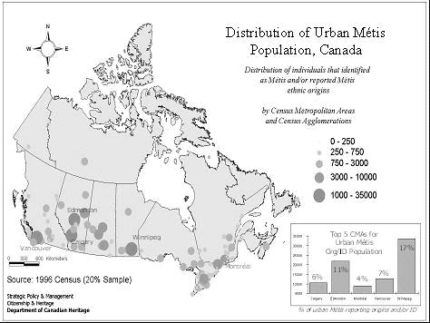96 / Part Two: Demography and Well-Being Map 3: Distribution of Urban Population, Canada Distribution of individuals that identified as and/or reported ethnic origins by Census Metropolitan Areas and