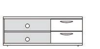 2 inches Bridging Units 960mm 2 drawer + 1 door base unit BER909 (L/R/S) H445 x W960 x D410 mm H17.5 x W37.8 x D16.