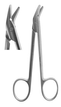 75 /12cm No Serrations General Surgical Stainless Steel Scissor Suture Angled (Z-4616)