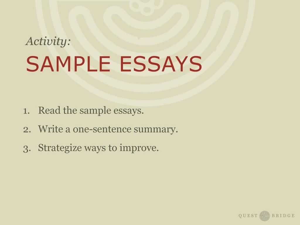 Read sample essays.