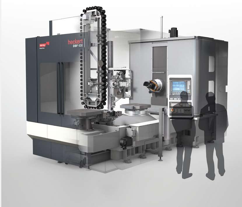 DBF Machining Centers 3 Application ÌÌ Complex turning, drilling and milling of housing-shaped and prismatic work pieces with an interference diameter of up to 1,400 mm in one clamping operation ÌÌ