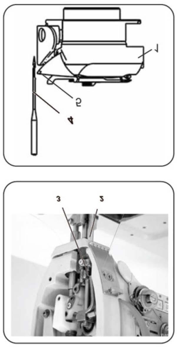 17.8 Needle position Loosen the screw (3) and move the needle bar (2) to keep the