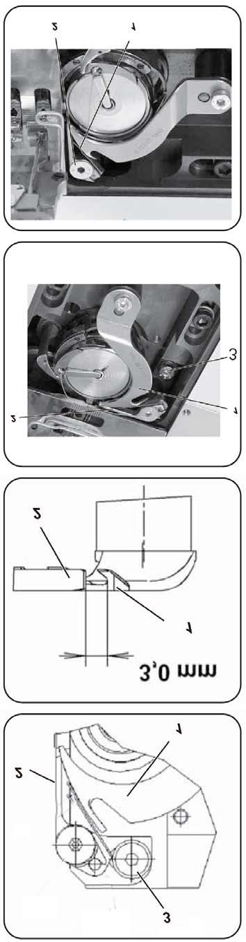 21) ADJUSTMENT OF KNIFE POSITION For adjustment of knife position loosen the screw (3), keep movable knife (1) and fixed knife (2) combine tightly at the distance of 3 mm, thne tighten