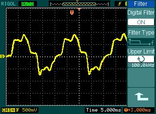 Press CH1 Digital filter, display the digital filter menu. Turn ( ) knob to set high and low limit of frequency.