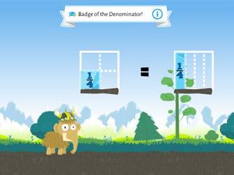 Denominator BLUE TAB Use the denominator In this series of levels, the player will strengthen his or her