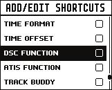 The shortcut options available on this page are subject to selections made in ADD/EDIT SHORTCUTS.
