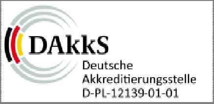 The Testcenter facility Dosimetric Test Lab within IMST GmbH is accredited by the German National Deutsche Akkreditierungsstelle GmbH (DAkkS) for testing according to the scope as listed in the