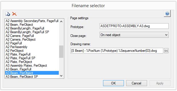 Selecting model objects In the Objects selection area, select a model object to be detailed by the selected process and the arrangement option.