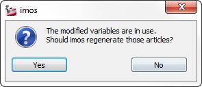 Modify order specific variable 74 Open the variable family Basisdata_Front. This variable family contains the variable MAT_FRONT.