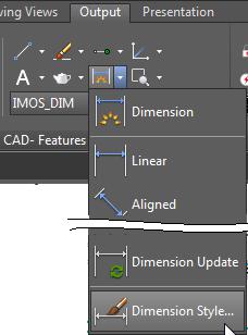 Output via imos 79 5. Output via imos 5.1 Dimensioning 5.1.1 Dimension Style In a dimension style the different settings for dimensions are combined to form to a group.