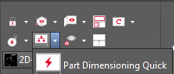 Dimensioning 86 5.1.3 Part dimensioning For executing the dimension for the part, start the function Dimension Part from the group Tools.