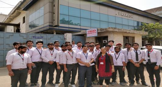 Recent Events: A. Industrial Visits: Prakash Industries Pvt. Ltd. Faridabad An industrial visit to Prakash Webtech Pvt. Ltd. at Faridabad on April 23, 2018 was organized.