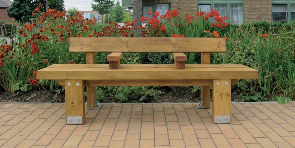 Coordinated range of robust softwood construction seating and tables Stark is a comprehensive range of benches, seats, tables and picnic tables that can be used independently or as a coordinated