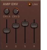 4.3 AMP ENV panel The Amp Envelope is a standard ADSR envelope which controls the amplitude of the corresponding Sound Engine over time.