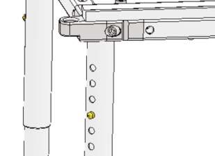 A Leg Height Adjustment: When making height adjustments to any of the legs, make sure that the brass buttons are fully engaged into the outer legs.