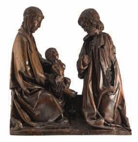 alto relievo sculpture depicting the burial of Christ, some traces of gilt decoration, 10,5 x 13