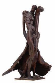 , Tweedehands Leonardo Da Vinci, patinated bronze, dated 5 maart 1979