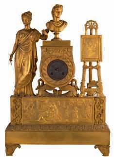 Medaille D Or 1827, H clock 53 - candelabra s 48,5 cm 800-1200 168 LOT 816 LOT 817 LOT 818 A three part