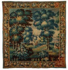 LOT 819 LOT 820 A probably Flemish tapestry depicting a man playing