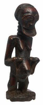 and polychrome Baga drum on a horse shaped base, Guinea Bissau,