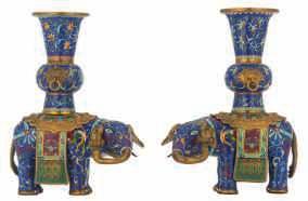 LOT 137 LOT 138 LOT 139 A pair of Chinese famille verte cylindrical vases, decorated with