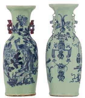 texts, signed, 27 x 42 cm 800-1200 Two Chinese famille rose vases and covers, the