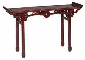 with marble top, H 89 - ø 55 cm A three piece set of Chinese