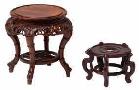 LOT 479 Two Chinese carved hardwood stools with