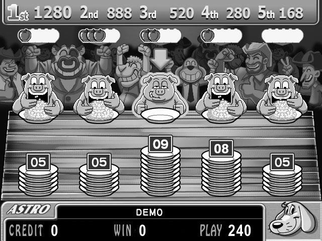 A. EATING CONTEST Press START button to select a pig to start the game.