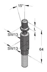 Height-adjustable suspension Collar bush SW 13 Application area: suitable for single mounting with threaded rods Material: steel under ceiling; stepless