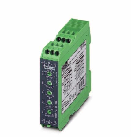 Electronic monitoring relay for voltage monitoring in three-phase networks INTERFACE Data sheet 102110_en_03 1 Description PHOENIX CONTACT - 09/2009 Features Increasingly higher demands are being