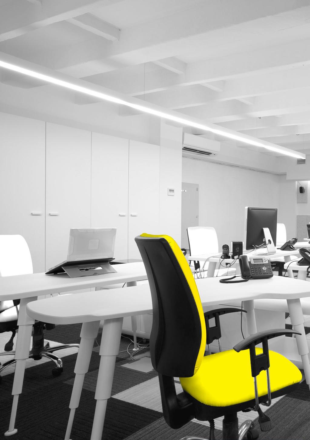 OFFICE LIGHTING IN A NUTSHELL Offices consist of many different types of rooms and areas: work areas, public areas, hallways, meeting rooms, showrooms, kitchens, places for relaxation each