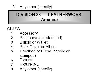 This is the year for Leather there, they have helped us by adding all new categories. So glad they let us submit them.