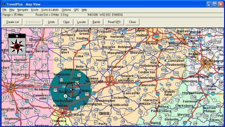 ARRL TravelPlus* 171 Once you have the area defined on the map, click the Create List button from the top of the screen.