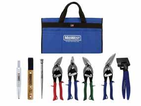 BUILDING TOOL BAG KITS Building Preferred Kit - MWT-BULDKIT0 MIDWEST Building Preferred Kit contains five go-to tools for Building sheet metal work (Left and Right Offset Snips, Bulldog Snip, Power